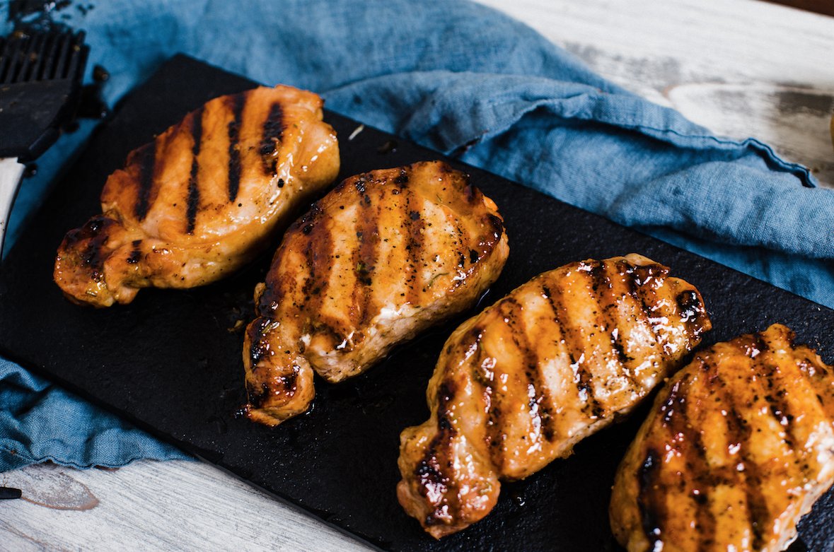 Rosemary Apricot Glazed Grilled Pork Chops